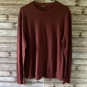 Banana Republic Men's Long-Sleeved Sweater Size M Merino Wool Burgundy Logo
